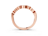 Rose gold Bezel Set Marquise and Round Diamond Stackable Band_12