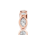 Rose gold Bezel Set Marquise and Round Diamond Stackable Band_14