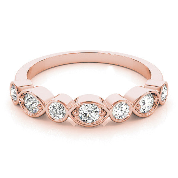 Rose gold Bezel Set Mixed Shape Diamond Eternity Band 1