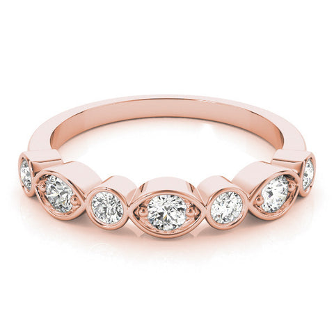 Rose gold Bezel Set Mixed Shape Diamond Eternity Band 1