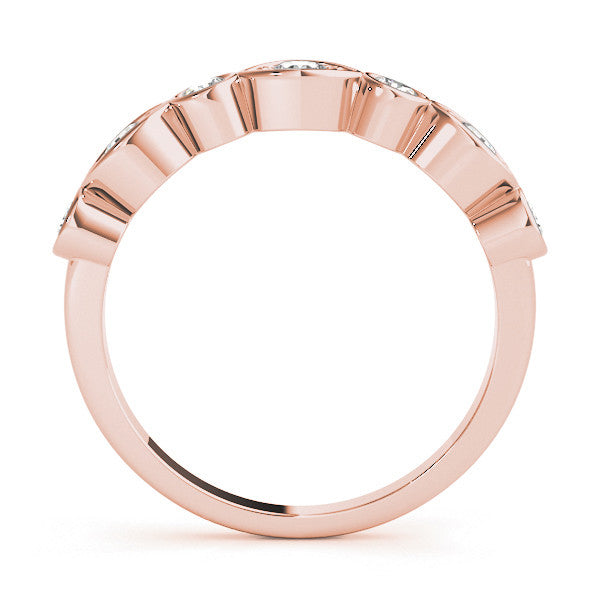 Rose gold Bezel Set Mixed Shape Diamond Eternity Band 2