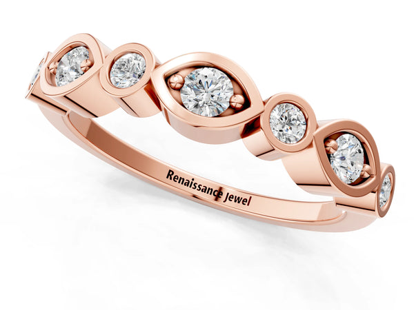 Rose gold Bezel Set Mixed Shape Diamond Eternity Band