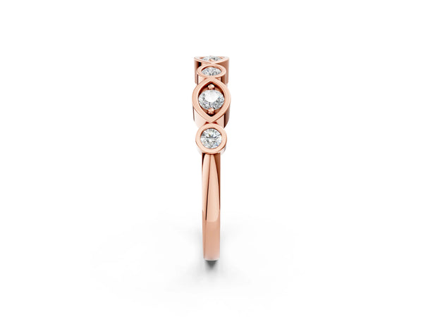 Rose gold Bezel Set Mixed Shape Diamond Eternity Band