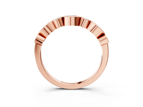 Rose gold Bezel Set Mixed Shape Diamond Eternity Band