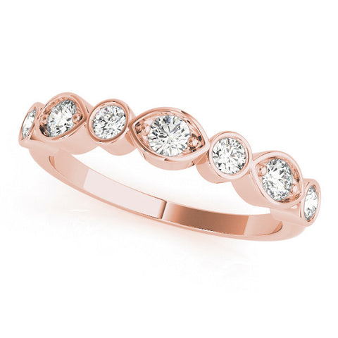 Rose gold Bezel Set Mixed Shape Diamond Eternity Band