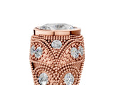 Rose gold Bezel Set Oval Cut Diamond Milgrain Band Ring_14
