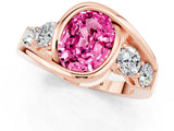 Rose gold Bezel Set Oval Cut Diamond Split Shank Ring_1