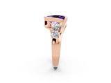 Rose gold Bezel Set Oval Cut Diamond Split Shank Ring_2