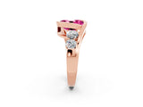 Rose gold Bezel Set Oval Cut Diamond Split Shank Ring_2