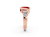Rose gold Bezel Set Oval Cut Diamond Split Shank Ring_2