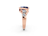 Rose gold Bezel Set Oval Cut Diamond Split Shank Ring_2