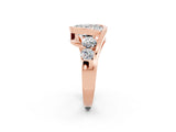 Rose gold Bezel Set Oval Cut Diamond Split Shank Ring_2