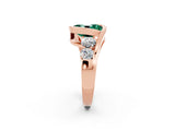 Rose gold Bezel Set Oval Cut Diamond Split Shank Ring_2