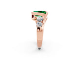 Rose gold Bezel Set Oval Cut Diamond Split Shank Ring_2