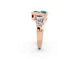 Rose gold Bezel Set Oval Cut Diamond Split Shank Ring_2