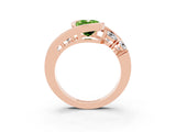 Rose gold Bezel Set Oval Cut Diamond Split Shank Ring_3