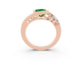 Rose gold Bezel Set Oval Cut Diamond Split Shank Ring_3