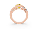 Rose gold Bezel Set Oval Cut Diamond Split Shank Ring_3