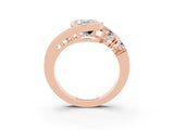 Rose gold Bezel Set Oval Cut Diamond Split Shank Ring_3