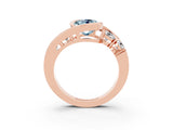 Rose gold Bezel Set Oval Cut Diamond Split Shank Ring_3