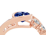 Rose gold Bezel Set Oval Cut Diamond Split Shank Ring_4