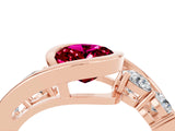 Rose gold Bezel Set Oval Cut Diamond Split Shank Ring_4