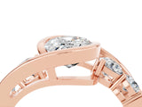 Rose gold Bezel Set Oval Cut Diamond Split Shank Ring_4