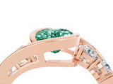 Rose gold Bezel Set Oval Cut Diamond Split Shank Ring_4
