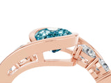 Rose gold Bezel Set Oval Cut Diamond Split Shank Ring_4
