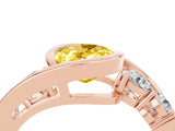Rose gold Bezel Set Oval Cut Diamond Split Shank Ring_4