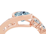 Rose gold Bezel Set Oval Cut Diamond Split Shank Ring_4