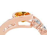 Rose gold Bezel Set Oval Cut Diamond Split Shank Ring_4