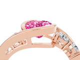 Rose gold Bezel Set Oval Cut Diamond Split Shank Ring_4