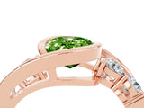 Rose gold Bezel Set Oval Cut Diamond Split Shank Ring_4