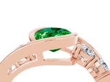 Rose gold Bezel Set Oval Cut Diamond Split Shank Ring_4