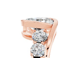 Rose gold Bezel Set Oval Cut Diamond Split Shank Ring_5