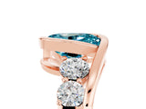 Rose gold Bezel Set Oval Cut Diamond Split Shank Ring_5