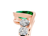 Rose gold Bezel Set Oval Cut Diamond Split Shank Ring_5