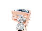Rose gold Bezel Set Oval Cut Diamond Split Shank Ring_5