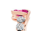 Rose gold Bezel Set Oval Cut Diamond Split Shank Ring_5