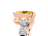 Rose gold Bezel Set Oval Cut Diamond Split Shank Ring_5