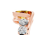 Rose gold Bezel Set Oval Cut Diamond Split Shank Ring_5