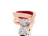 Rose gold Bezel Set Oval Cut Diamond Split Shank Ring_5