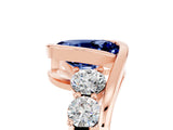Rose gold Bezel Set Oval Cut Diamond Split Shank Ring_5
