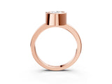 Rose gold Bezel Set Oval Cut Solitaire Engagement Ring with Classic Band_6