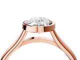 Rose gold Bezel Set Oval Cut Solitaire Ring with Tapered Band 5