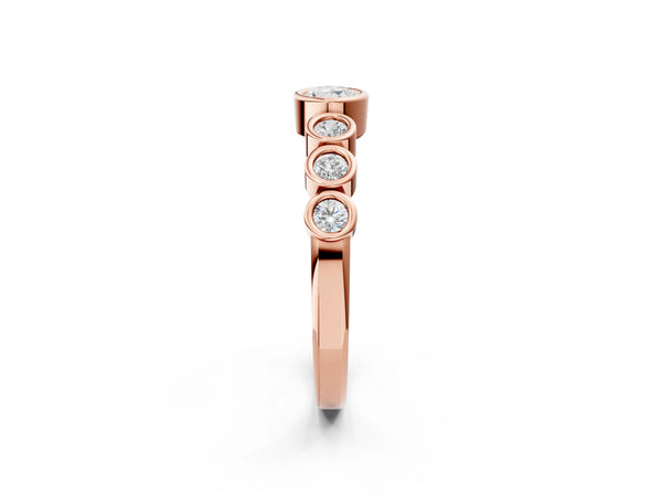 Rose gold Bezel Set Oval Diamond Half Eternity Band