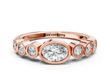 Rose gold Bezel Set Oval Diamond Half Eternity Band_9