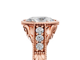 Rose gold Bezel Set Oval Diamond Milgrain Pave Engagement Ring_39