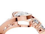 Rose gold Bezel Set Oval Diamond Split Shank Ring_7